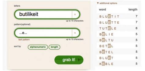 create words from letters generator.